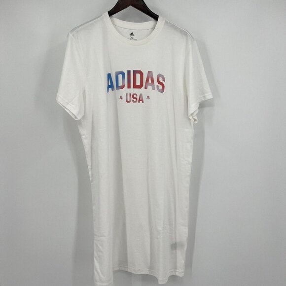 Adidas USA Graphic Print Women's T-Shirt Dress XL 100% Cotton Casual Short Sleev - Picture 8 of 9